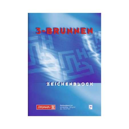 BRUNNEN Zeichenblock - DIN-A3 und A2 in 10 oder 20 Blatt - A4 | 20 Blatt