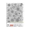 BRUNNEN Zeichenblock - DIN-A3 und A2 in 10 oder 20 Blatt - „Floral“ ZENart A3 | 20 Blatt, weiß/schwarz
