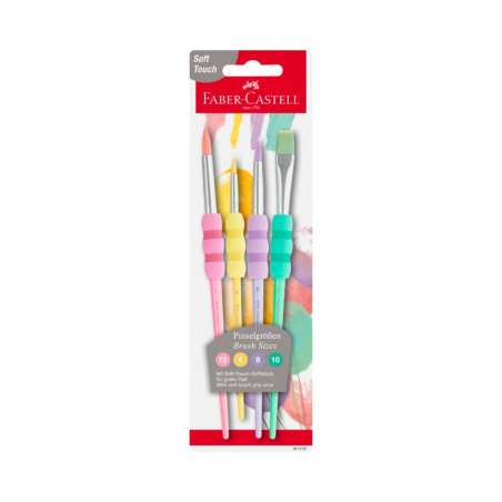 FABER-CASTELL Haarpinselset-Schulpinsel - 4er Set - pastell