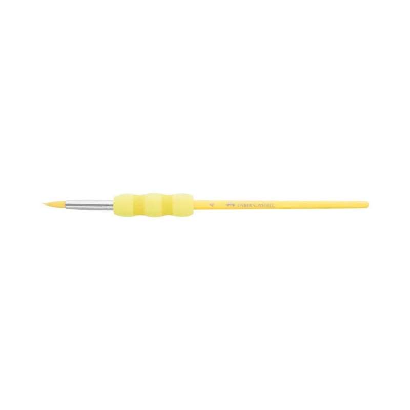 FABER-CASTELL Haarpinselset-Schulpinsel - 4er Set - pastell - gelb