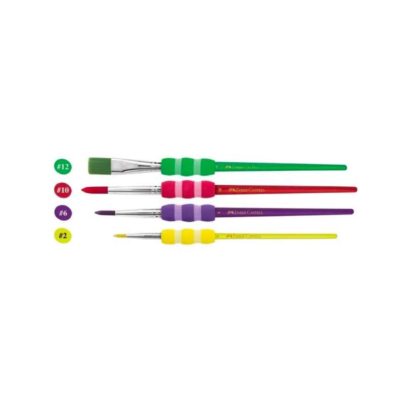 FABER-CASTELL Haarpinselset-Schulpinsel - 4er Set - standard - sortiert