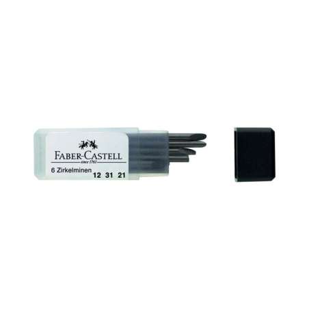 FABER-CASTELL Zirkelminen Ersatzminen - verschiedene Mengen - 6er Set