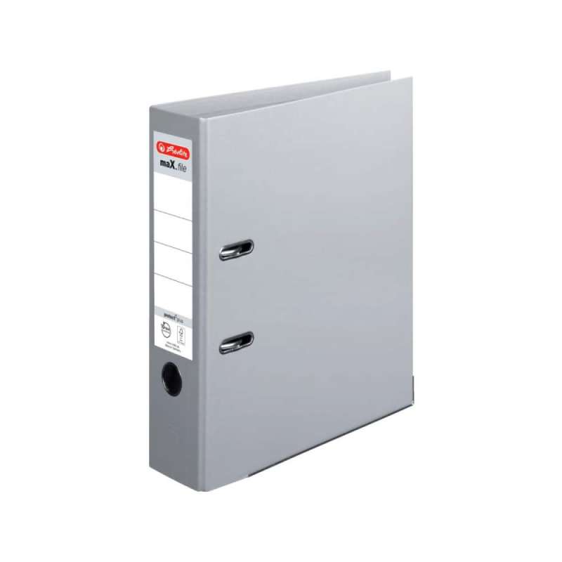 HERLITZ Ordner maX.file protect - in verschiedenen Größen und vielen Farben - protect plus, A4, 80mm, grau