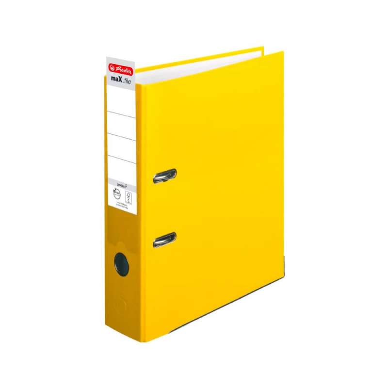 HERLITZ Ordner maX.file protect - in verschiedenen Größen und vielen Farben - protect, A4, 80mm, gelb Label
