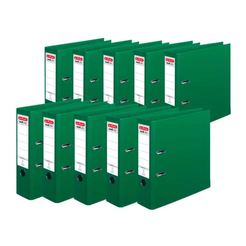 HERLITZ Ordner maX.file protect - in verschiedenen Größen und vielen Farben - protect plus, A4, 80mm, grün Menge