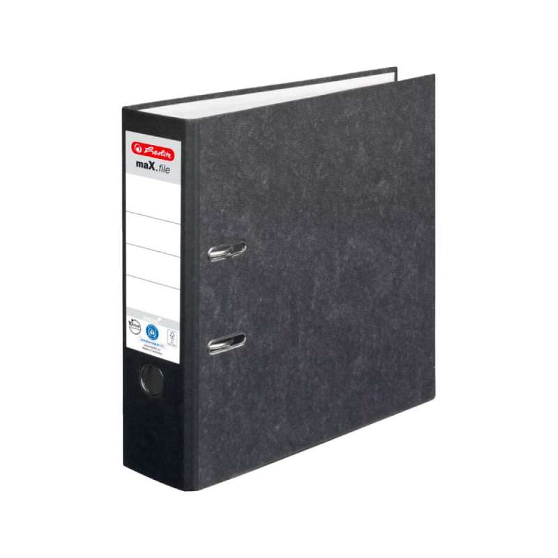 HERLITZ Ordner maX.file protect - in verschiedenen Größen und vielen Farben - nature, A4, 80mm, schwarz