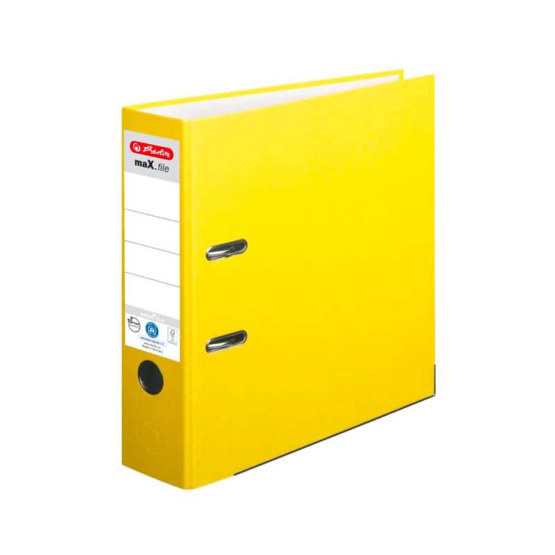 HERLITZ Ordner maX.file protect - in verschiedenen Größen und vielen Farben - plus, A4, 80mm, gelb