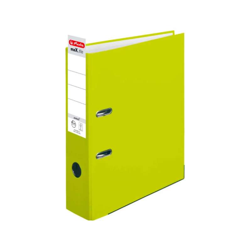 HERLITZ Ordner maX.file protect - in verschiedenen Größen und vielen Farben - A4, 80mm, neongrün Label
