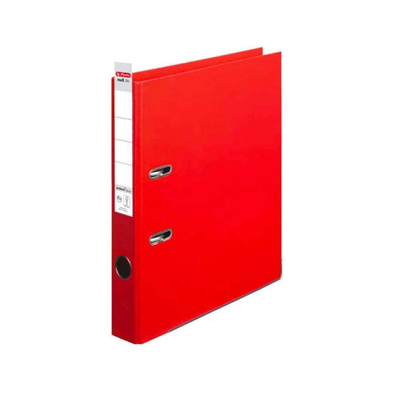 HERLITZ Ordner maX.file protect - in verschiedenen Größen und vielen Farben - plus, A4, 50mm, rot Label