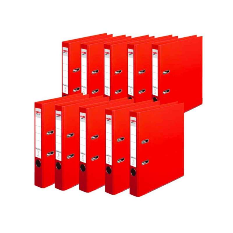 HERLITZ Ordner maX.file protect - in verschiedenen Größen und vielen Farben - plus, A4, 50mm, rot Menge