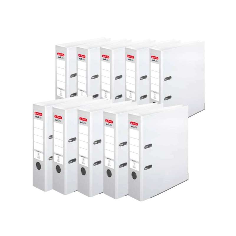 HERLITZ Ordner maX.file protect - in verschiedenen Größen und vielen Farben - plus, A4, 80mm, weiß Menge