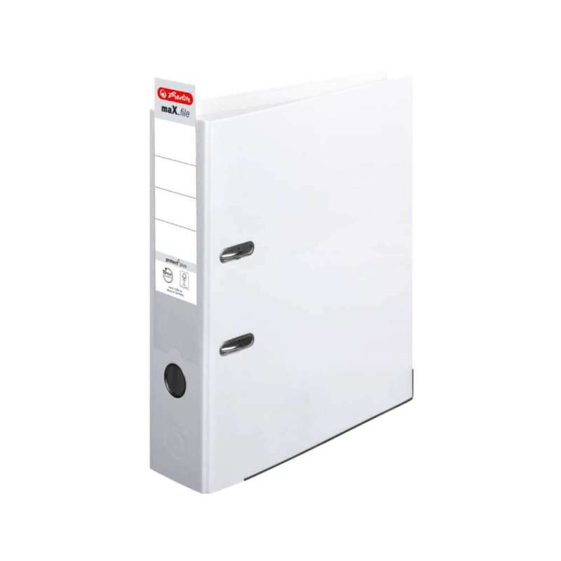 HERLITZ Ordner maX.file protect - in verschiedenen Größen und vielen Farben - plus, A4, 80mm, weiß Label