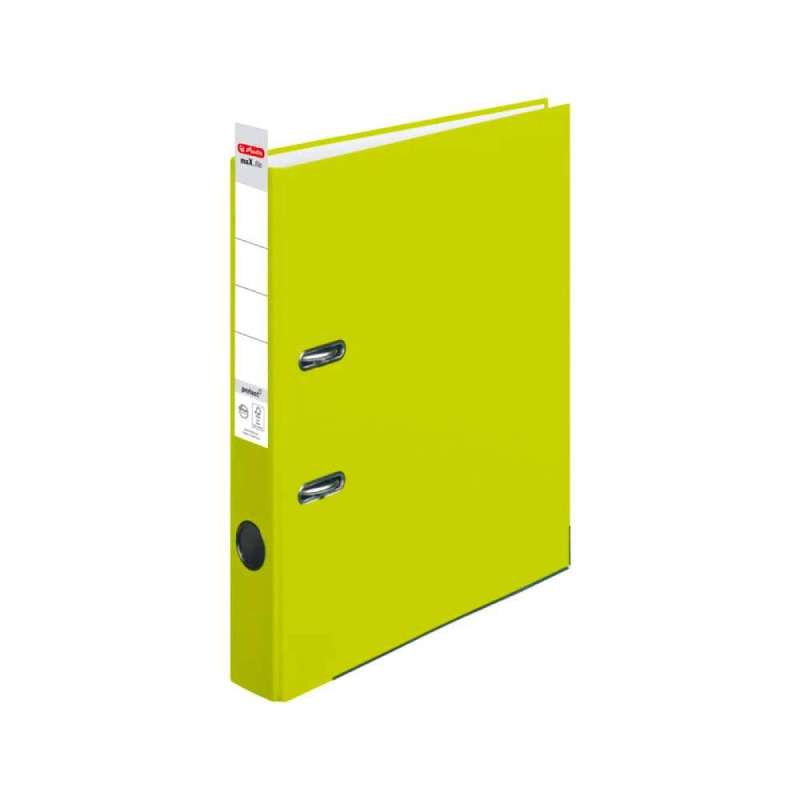 HERLITZ Ordner maX.file protect- in verschiedenen Größen und vielen Farben - protect, A4, 50mm, neongrün Label