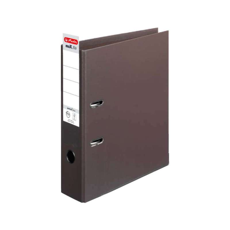 HERLITZ Ordner maX.file protect- in verschiedenen Größen und vielen Farben - plus, A4, 80mm, braun Label