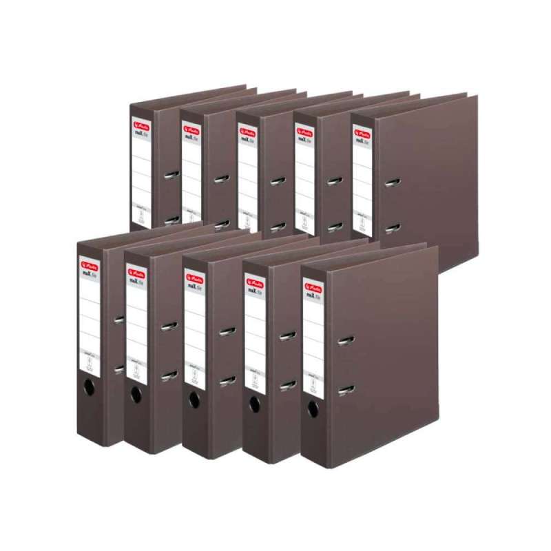 HERLITZ Ordner maX.file protect- in verschiedenen Größen und vielen Farben - plus, A4, 80mm, braun Menge