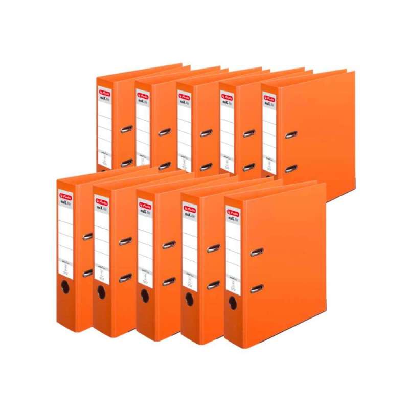 HERLITZ Ordner maX.file protect - in verschiedenen Größen und vielen Farben - plus, A4, 80mm, orange Menge