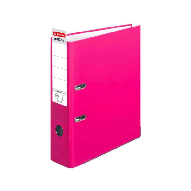 HERLITZ Ordner maX.file protect - in verschiedenen Größen und vielen Farben - protect, A4, 80mm, pink Label