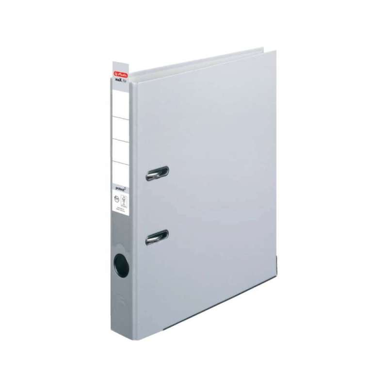 HERLITZ Ordner maX.file protect - in verschiedenen Größen und vielen Farben - protect, A4, 50mm, grau Label