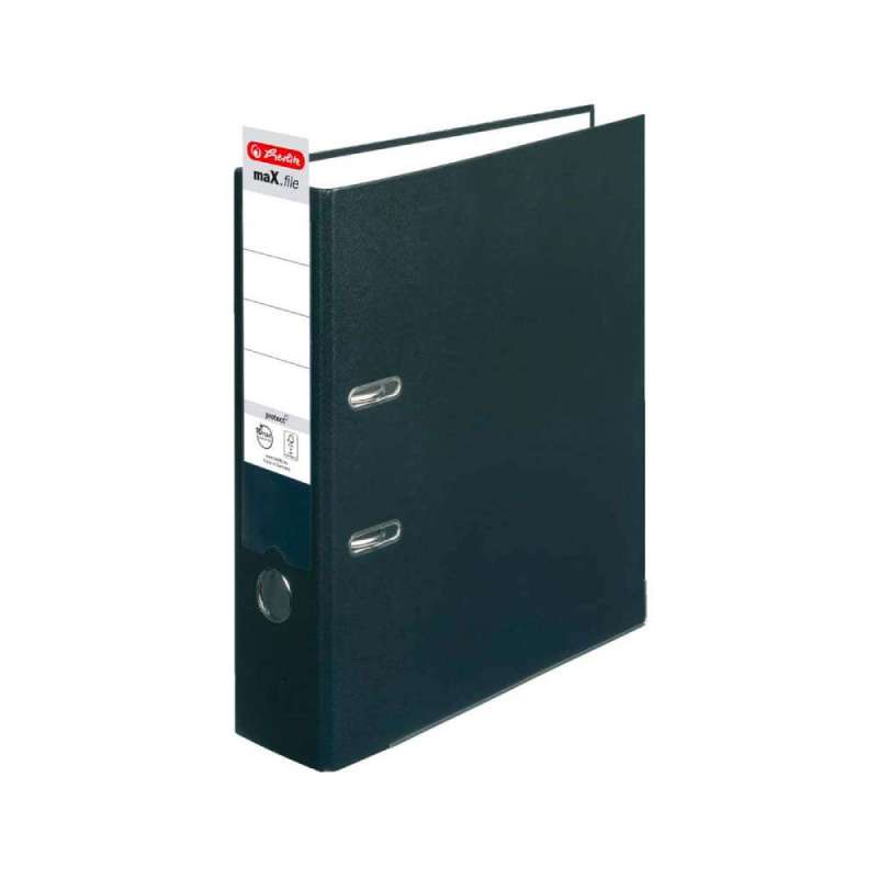 HERLITZ Ordner maX.file protect - in verschiedenen Größen und vielen Farben - A4, 80mm, schwarz Label