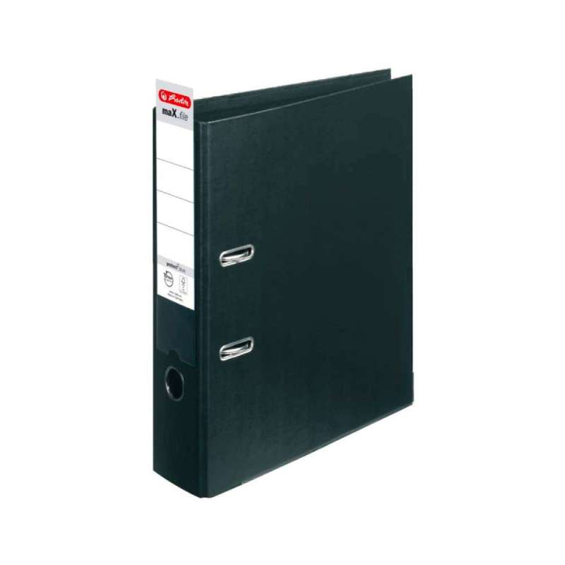 HERLITZ Ordner maX.file protect - in verschiedenen Größen und vielen Farben - protect plus, A4, 80mm, schwarz Label