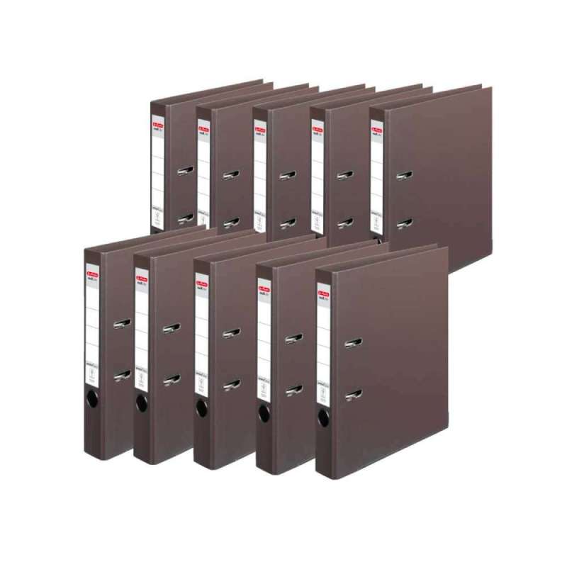 HERLITZ Ordner maX.file protect - in verschiedenen Größen und vielen Farben - protect plus, A4, 50mm, braun Menge