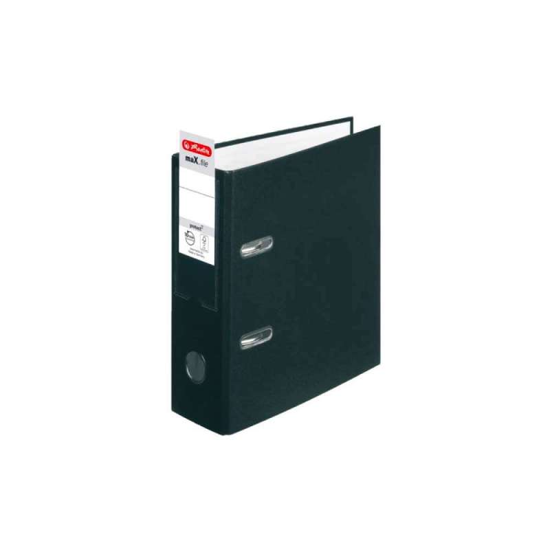 HERLITZ DIN A5 Ordner maX.file protectv - DIN-A5 - A5 hoch, 80mm, schwarz Label