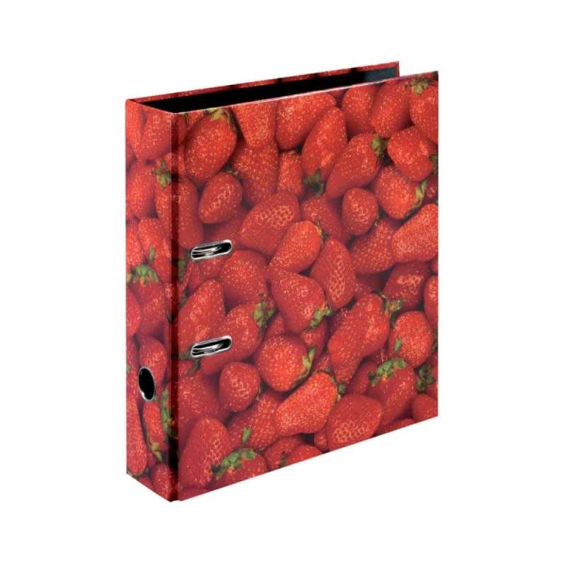 HERLITZ DIN A4 Ordner mit verschiedenen Motiven - 80mm Breite - Erdbeeren