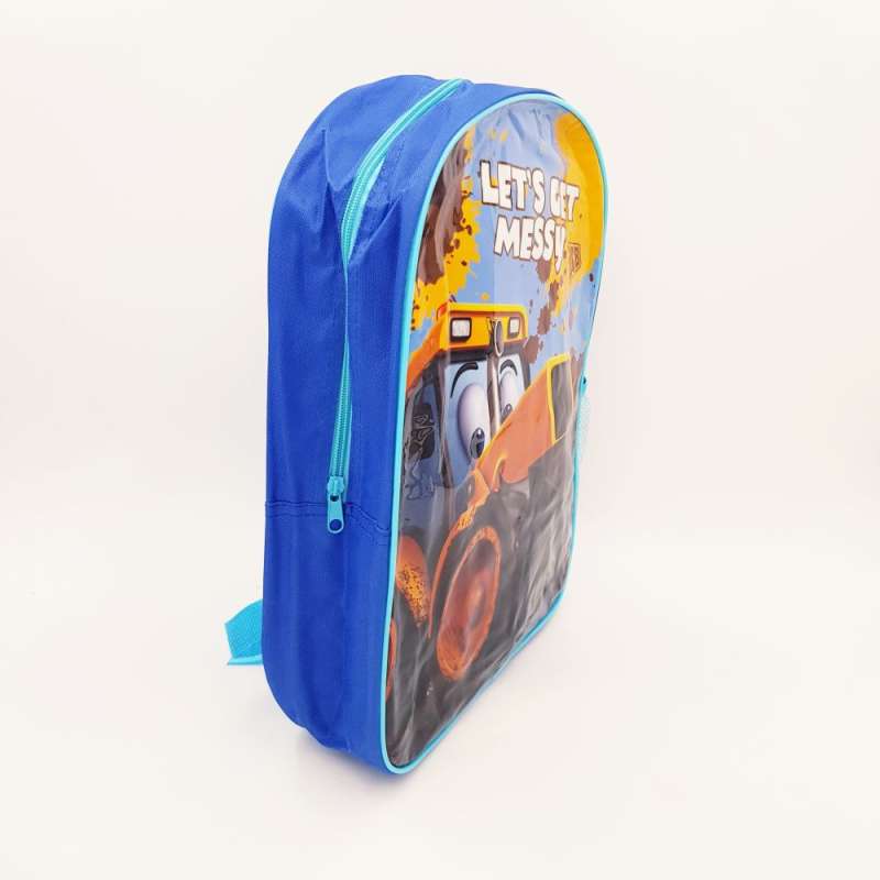 JCB Rucksack "Let's get messy" seitlich mit Reißverschluss