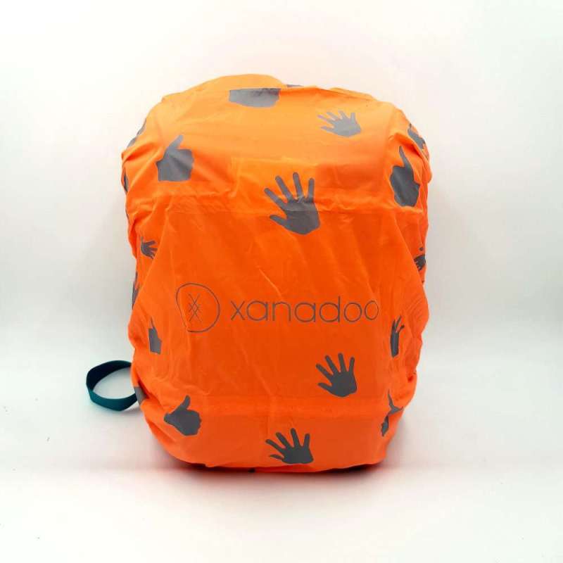 XANADOO LED Regenshutz Regencape für Schulranzen & Rucksäcke neonorange Vorderseite