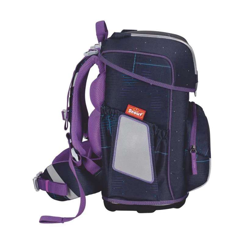 SCOUT Schulranzen Set Neo Exklusiv Neo Safety Light Spooky Starlight seitlich links