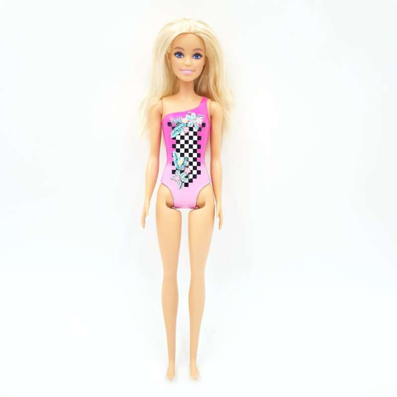 Barbie Puppe Strand - Rosa Badeanzug von vorn