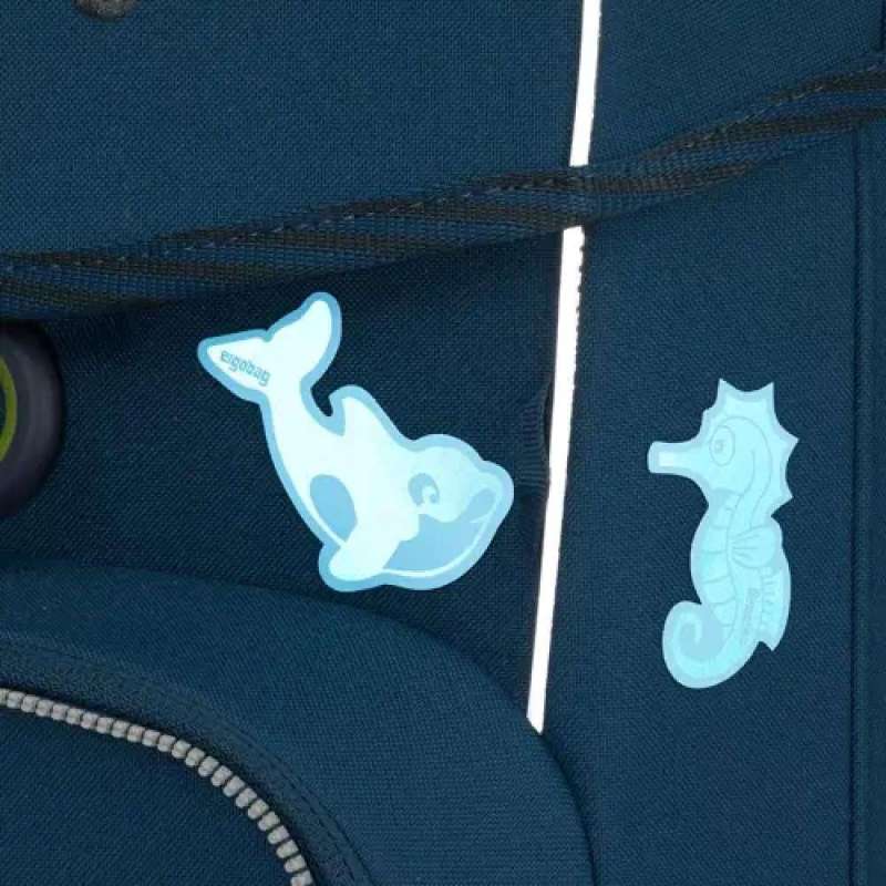 ERGOBAG Reflexie Sticker 8 tlg. Meeresbewohner Wal & Seepferdchen reflektierend
