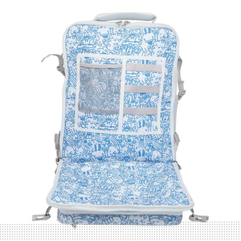 KATTBJÖRN Schulrucksack Classic Eat My Style Vordertasche Innenansicht blaues Design