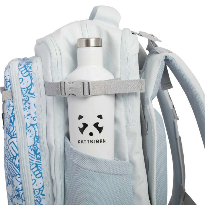 KATTBJÖRN Schulrucksack Classic Eat My Style seitlich mit Trinkflasche