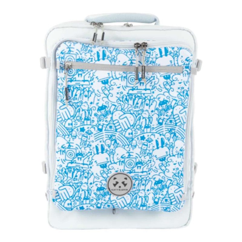 KATTBJÖRN Schulrucksack Classic Eat My Style Vorderseite blaues Design