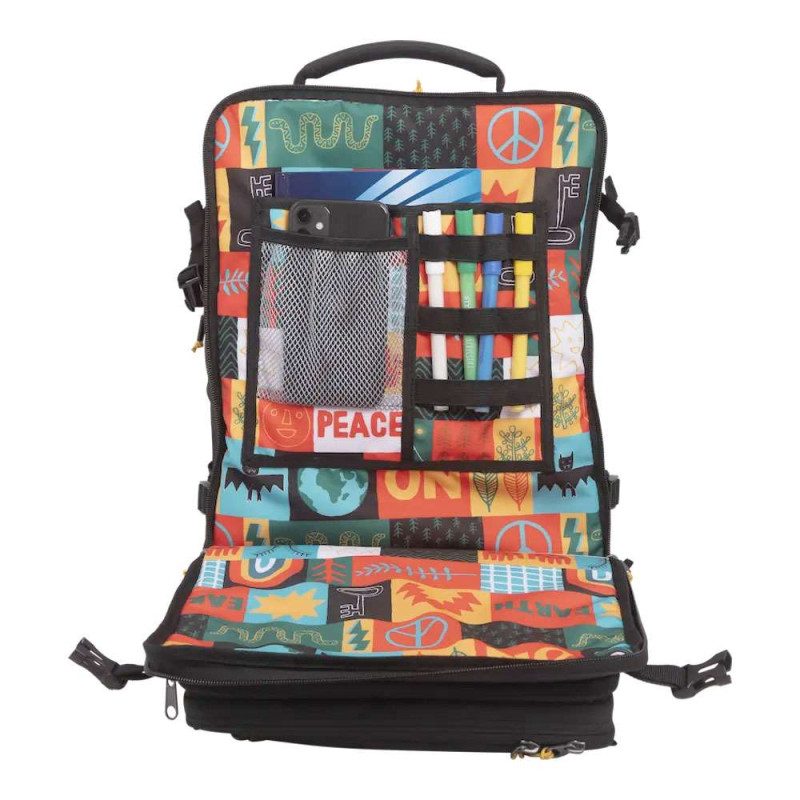 KATTBJÖRN Schulrucksack Classic Flashlight Vordertasche gefüllt