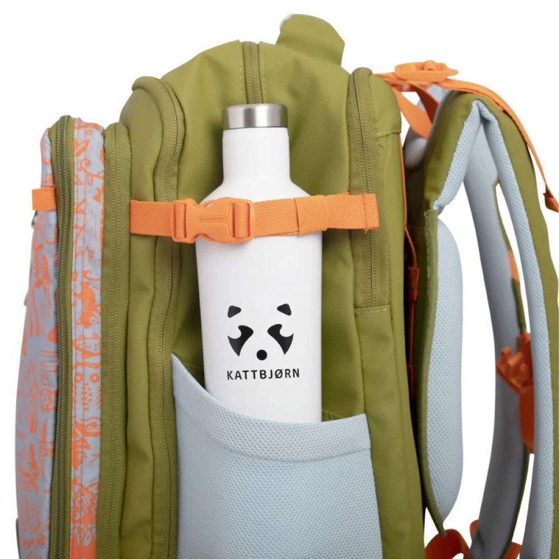 KATTBJÖRN Schulrucksack Classic Explorer mit Trinkflasche