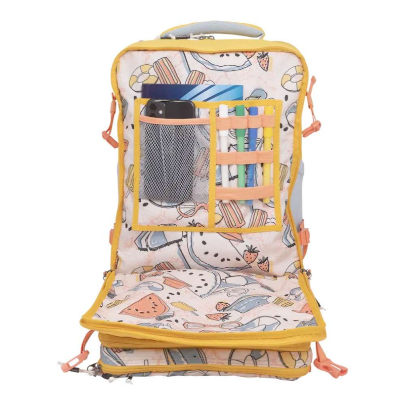 KATTBJÖRN Schulrucksack Classic Late Summer Vordertasche gefüllt