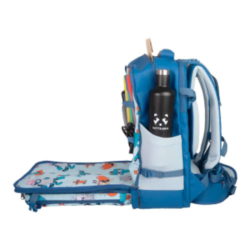 KATTBJÖRN Schulrucksack Classic Viva Alpagua seitlich Fach offen