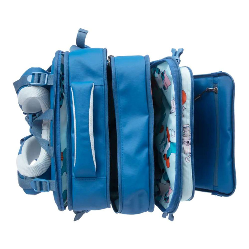 KATTBJÖRN Schulrucksack Classic Viva Alpagua von oben Fächer