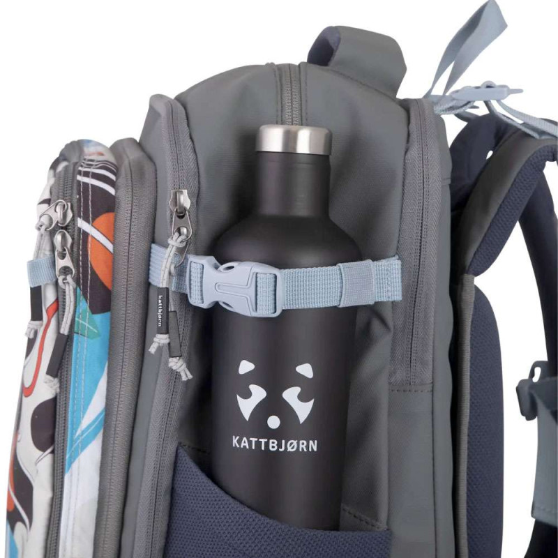 KATTBJÖRN Schulrucksack Classic Outer Space seitlich Trinkflasche