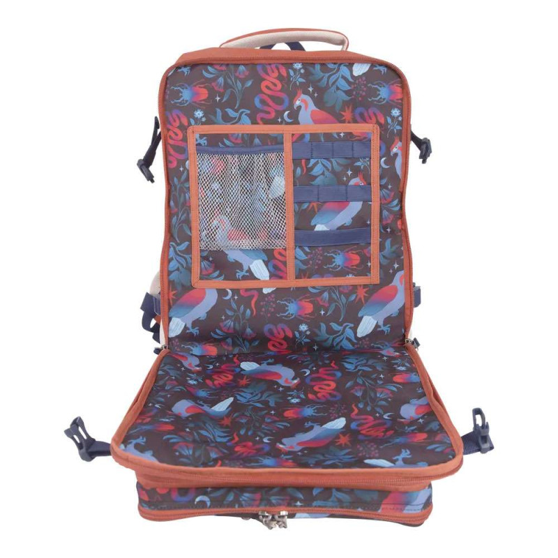 KATTBJÖRN Schulrucksack Classic Mystic Nature Vordertasche offen
