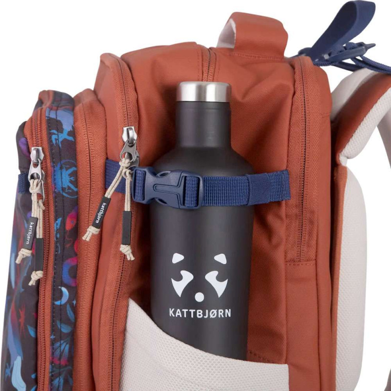 KATTBJÖRN Schulrucksack Classic Mystic Nature seitlich Trinkflasche