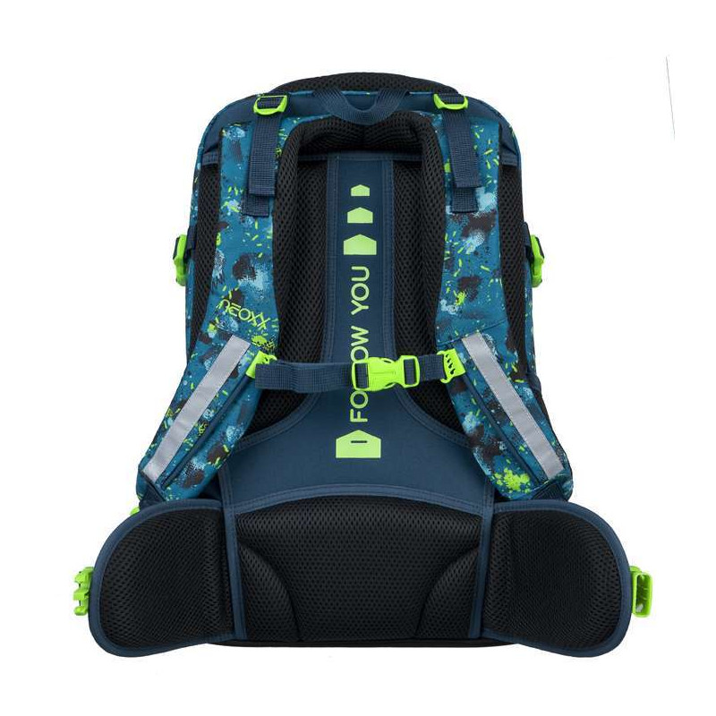 NEOXX Schulrucksack Active Pro Petrol extreme Rückseite