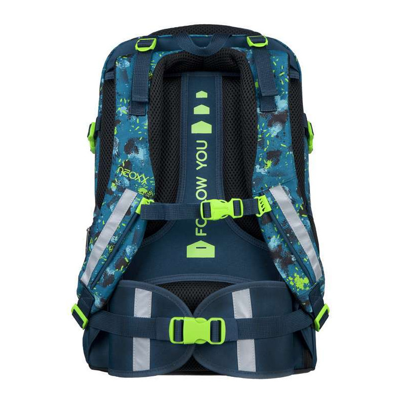 NEOXX Schulrucksack Active Pro Petrol extreme Rückenpolsterung