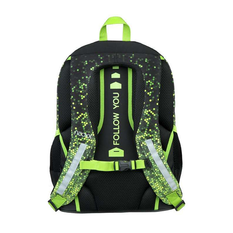 NEOXX Schulrucksack Flow Pixel in my mind Rückebpolsterung
