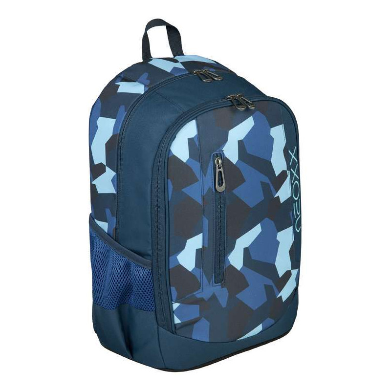 NEOXX Schulrucksack Flow Camo nation Vorderseite seitlich