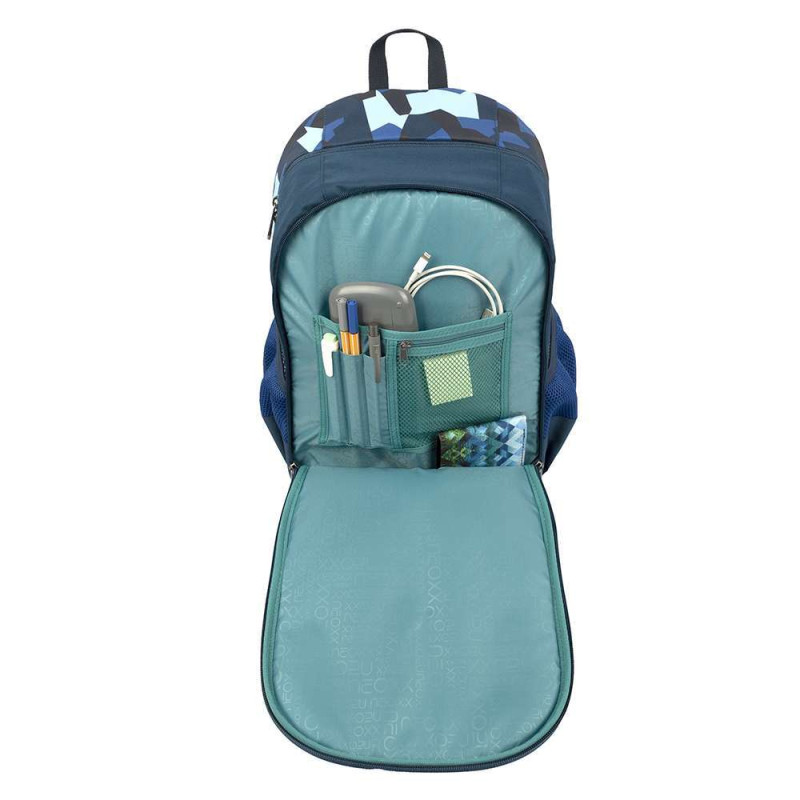 NEOXX Schulrucksack Flow Camo nation Vordertasche