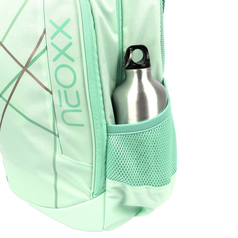 NEOXX Schulrucksack Flow Mint to be Trinkflasche
