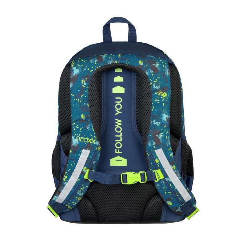NEOXX Schulrucksack Flow Petrol extreme Rückenpolsterung